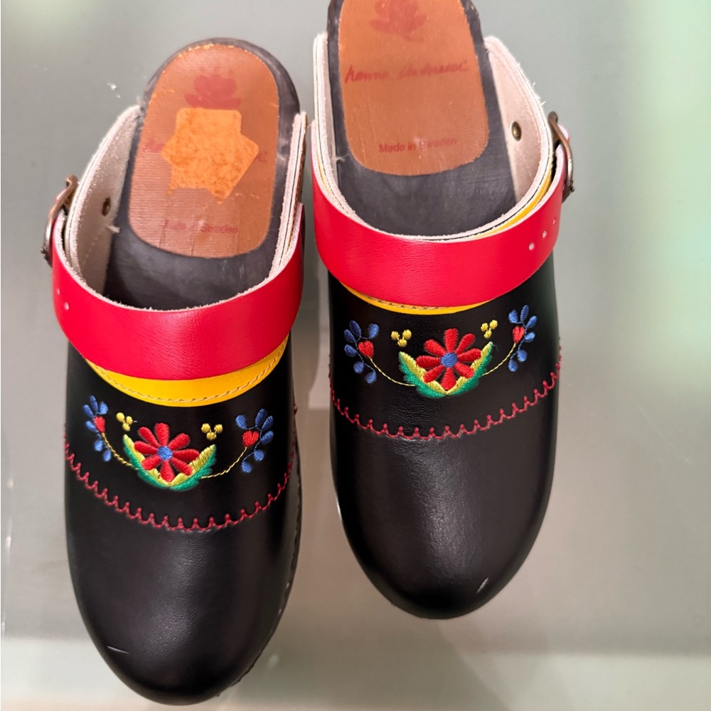 Handmade Swedish Clogs with stitching design size 39 - Picture 2 of 8
